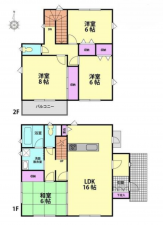 仙台市若林区木ノ下、中古一戸建ての間取り画像です