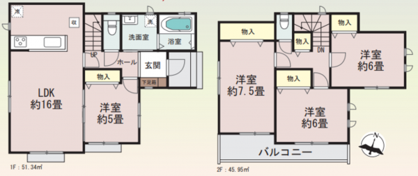仙台市若林区若林、新築一戸建ての間取り画像です