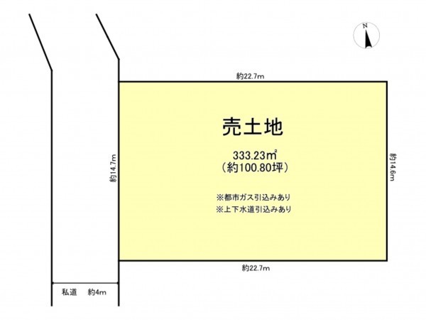仙台市若林区南小泉、土地の間取り画像です