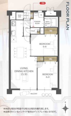 仙台市若林区新寺、マンションの間取り画像です