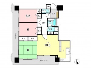 仙台市若林区荒町、収益物件/マンションの間取り画像です