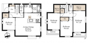仙台市若林区文化町、新築一戸建ての間取り画像です