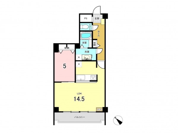 仙台市若林区大和町、マンションの間取り画像です