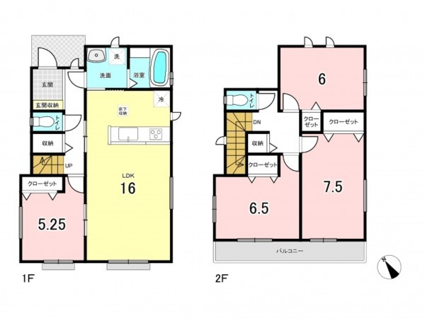 仙台市若林区若林、新築一戸建ての間取り画像です