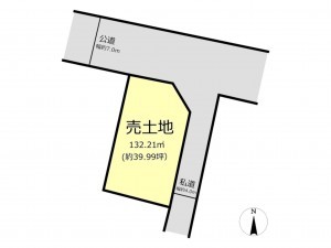 仙台市若林区三百人町、土地の間取り画像です