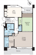 仙台市若林区土樋、マンションの間取り画像です