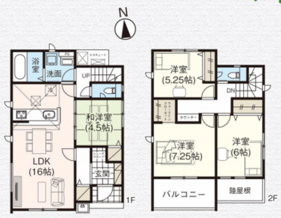 仙台市若林区若林、新築一戸建ての間取り画像です