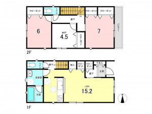 仙台市若林区中倉、新築一戸建ての間取り画像です