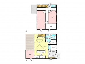 仙台市若林区遠見塚、中古一戸建ての間取り画像です