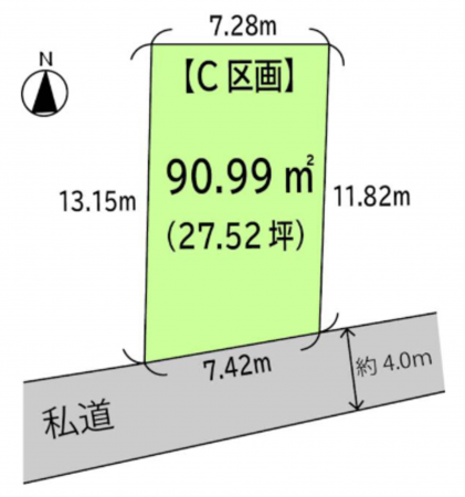 仙台市若林区木ノ下、土地の間取り画像です