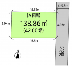 仙台市若林区木ノ下、土地の間取り画像です