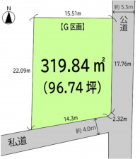 仙台市若林区木ノ下、土地の間取り画像です