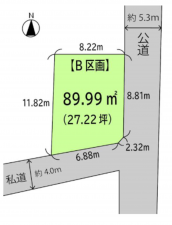 仙台市若林区木ノ下、土地の間取り画像です
