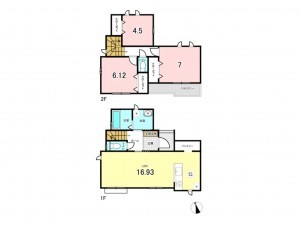 仙台市若林区大和町、新築一戸建ての間取り画像です