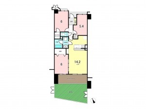 仙台市若林区若林、マンションの間取り画像です