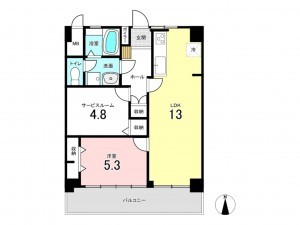 仙台市若林区五橋、マンションの間取り画像です
