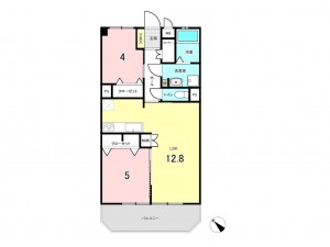 仙台市若林区石名坂、マンションの間取り画像です