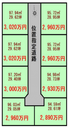 仙台市若林区五十人町、土地の間取り画像です
