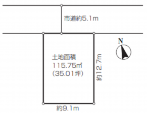 仙台市若林区文化町、土地の間取り画像です