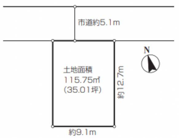 仙台市若林区文化町、土地の間取り画像です