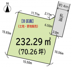 仙台市若林区南小泉、土地の間取り画像です