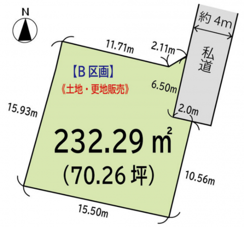 仙台市若林区南小泉、土地の間取り画像です