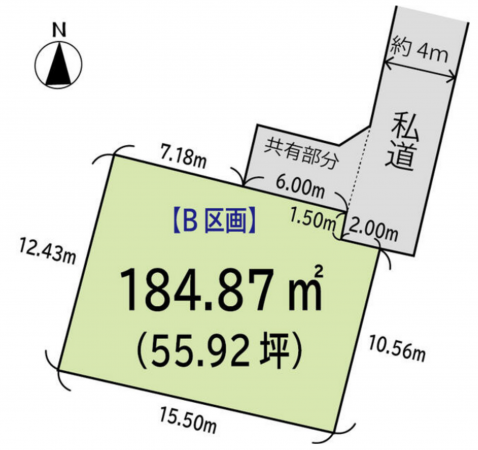 仙台市若林区南小泉、土地の間取り画像です
