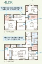 仙台市若林区荒井、新築一戸建ての間取り画像です