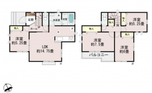 仙台市若林区若林、新築一戸建ての間取り画像です