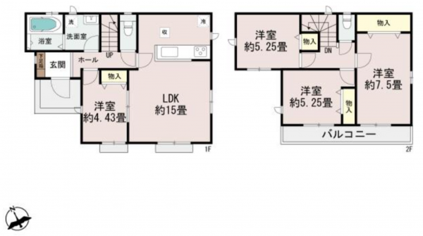仙台市若林区若林、新築一戸建ての間取り画像です