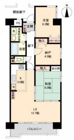 仙台市若林区土樋、収益物件/マンションの間取り画像です