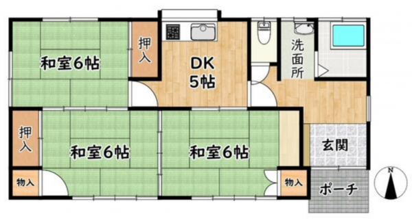 仙台市若林区南小泉、収益物件/住宅の間取り画像です