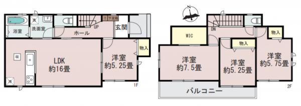 仙台市若林区上飯田、新築一戸建ての間取り画像です