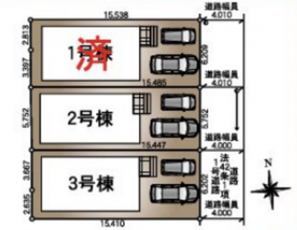 仙台市若林区中倉、新築一戸建ての画像です
