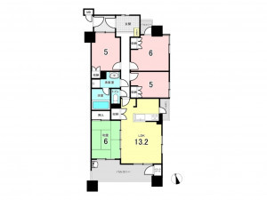 仙台市若林区伊在、マンションの間取り画像です