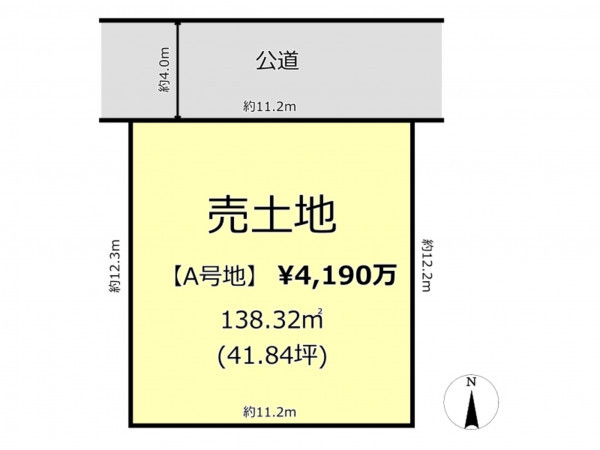 仙台市若林区大和町、土地の間取り画像です