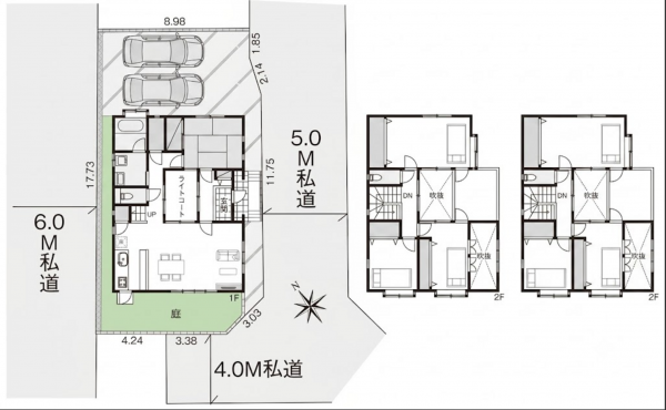 仙台市若林区今泉、中古一戸建ての間取り画像です