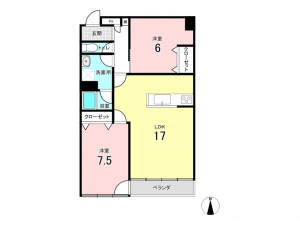 仙台市若林区大和町、マンションの間取り画像です