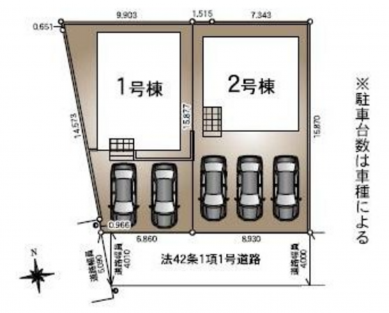 仙台市若林区霞目、新築一戸建ての画像です