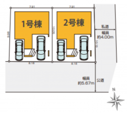 仙台市若林区裏柴田町、新築一戸建ての画像です