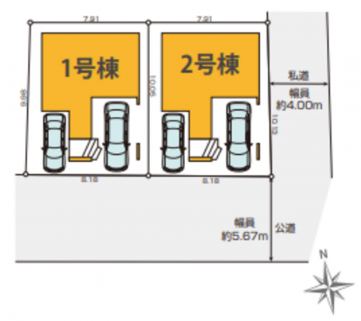 仙台市若林区裏柴田町、新築一戸建ての画像です