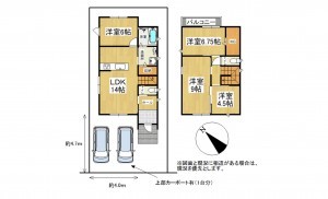 和泉市池上町、中古一戸建ての間取り画像です