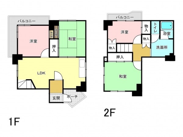 和泉市光明台、マンションの間取り画像です