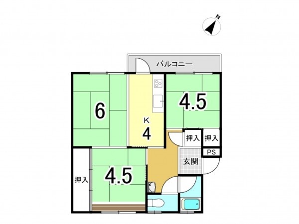 和泉市弥生町、マンションの間取り画像です