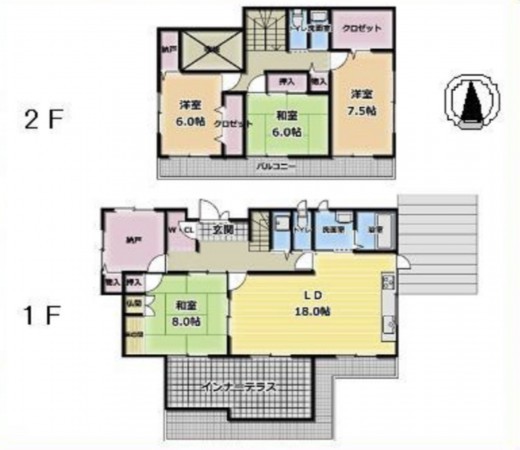 和泉市弥生町、中古一戸建ての間取り画像です