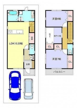 和泉市肥子町、新築一戸建ての間取り画像です