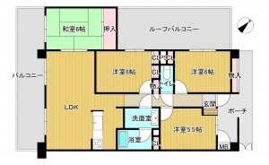 和泉市室堂町、マンションの間取り画像です