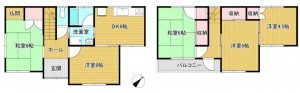 和泉市池上町、中古一戸建ての間取り画像です