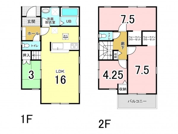 和泉市池田下町、新築一戸建ての間取り画像です