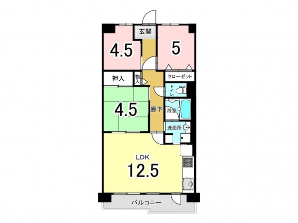 和泉市伏屋町、マンションの間取り画像です